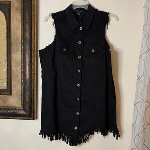 Ashley Stewart Black Denim Vest,  Size 18/20